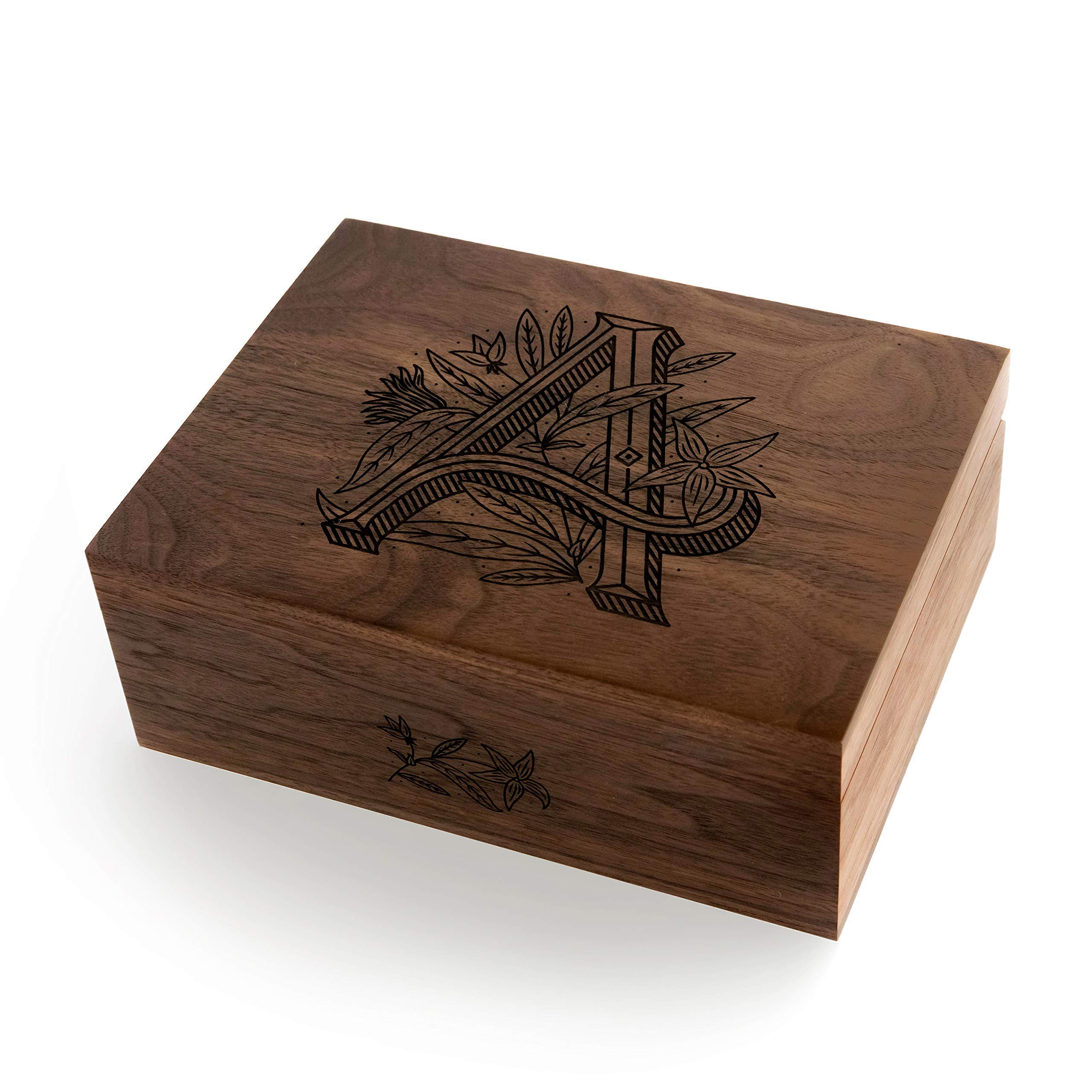 Personalized Floral Monogram Wood Keepsake Box - Custom Engraved Gift for Anniversary, Wedding, Baby Shower & Memory Storage - Perfect for Jewelry, Photos & Sentimental Keepsakes