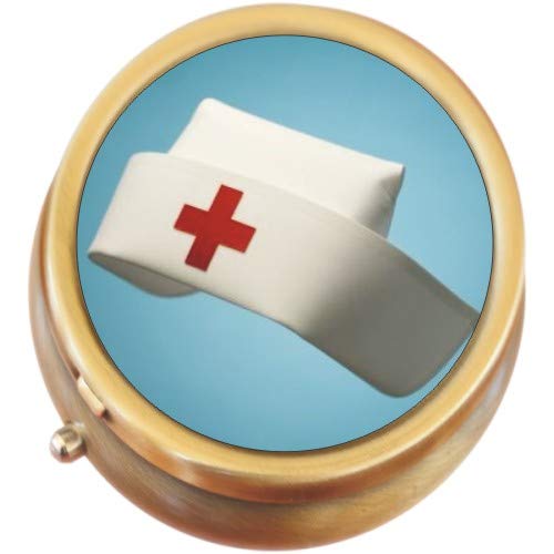 Vintage Brass Round Pill Box for Nurses - Compact & Durable Medicine Organizer - Perfect for Travel, Home, and Healthcare Professionals