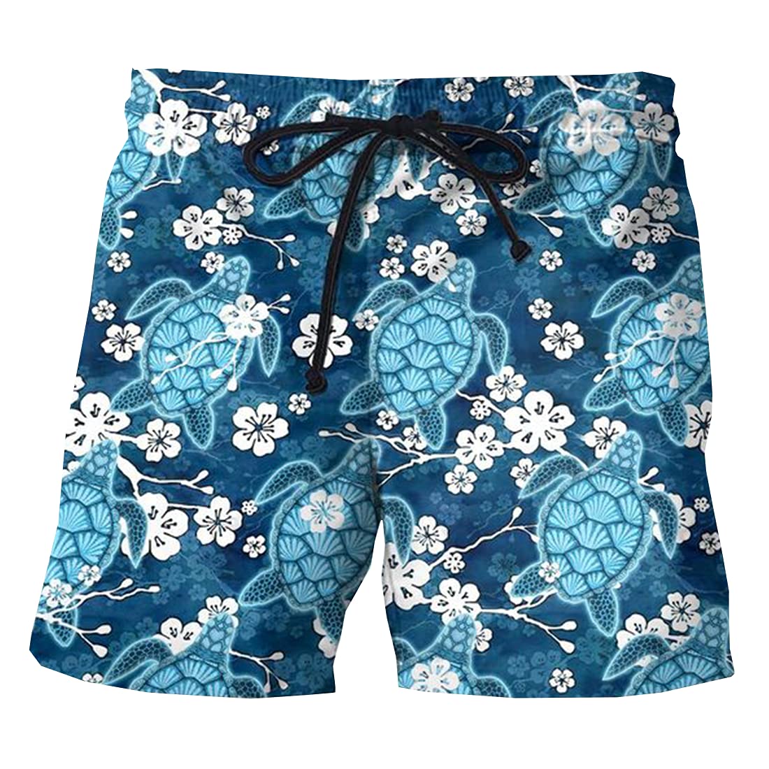 Men's Swim Trunks with Drawstring - Quick Dry Beach Shorts for Swimming, Surfing & Vacation | Tropical Print Swimwear for Summer Pool & Ocean Activities