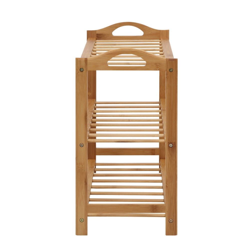 Artiss 3-Tier Bamboo Shoe Rack Organizer - Sturdy Wooden Shelf for Entryway, Closet & Bedroom Storage - Space Saving Shoe Organizer for Home & Office