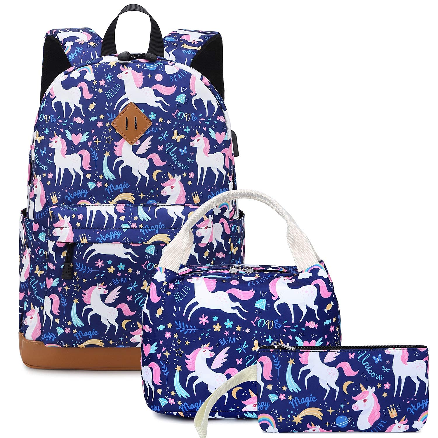 Soekidy Cute Fox & Unicorn Backpacks for Girls - Durable School Backpack Set for Kids, Preschool Bookbag - Perfect for School, Travel & Daily Use