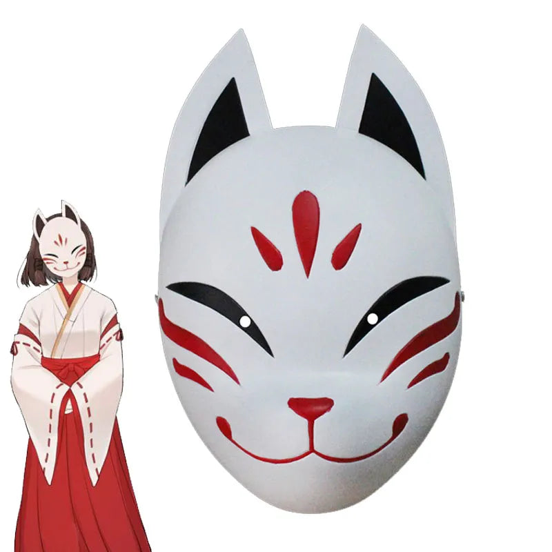 Genshin Impact Hanachirusato Fox Mask Cosplay Accessory - Anime Costume Prop for Halloween, Cosplay Events & Themed Parties
