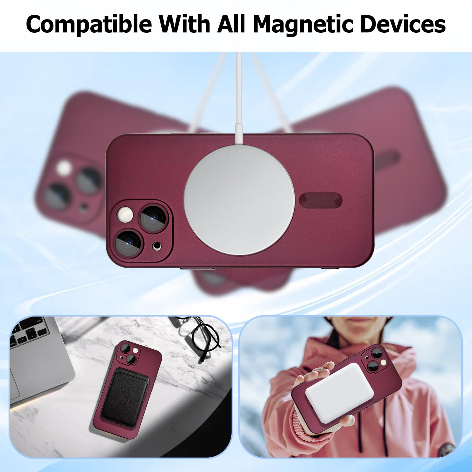 Premium Magnetic Case for iPhone 13 - Matte Luxury Soft Metallic Finish with Camera Lens Protector | Magsafe Compatible iPhone 13 6.1