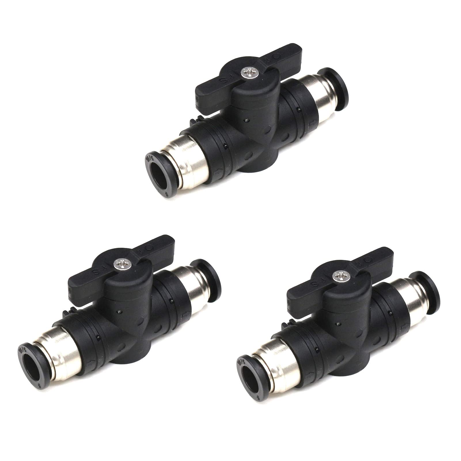CEKER 1/4 Inch OD Quick Connect Push Fitting - Pneumatic Air Flow Control Valve with Straight Union (1 Pack) - Ideal for Compressed Air Systems, HVAC, and Industrial Automation