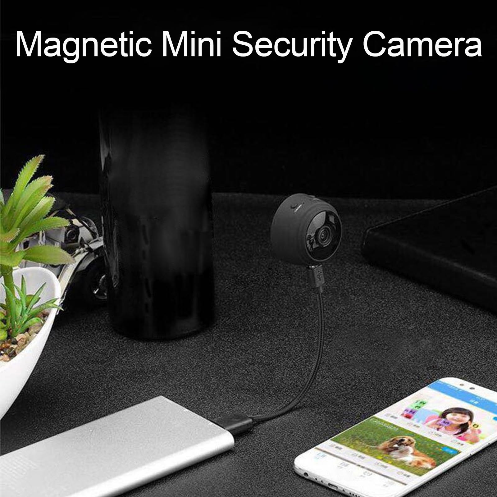 Camtrix Magnetic Mini Security Camera - 1080p HD Wireless, Night Vision, Motion Detection, Covert Camera with App (2PCS) - Ideal for Home, Office, and Indoor Surveillance