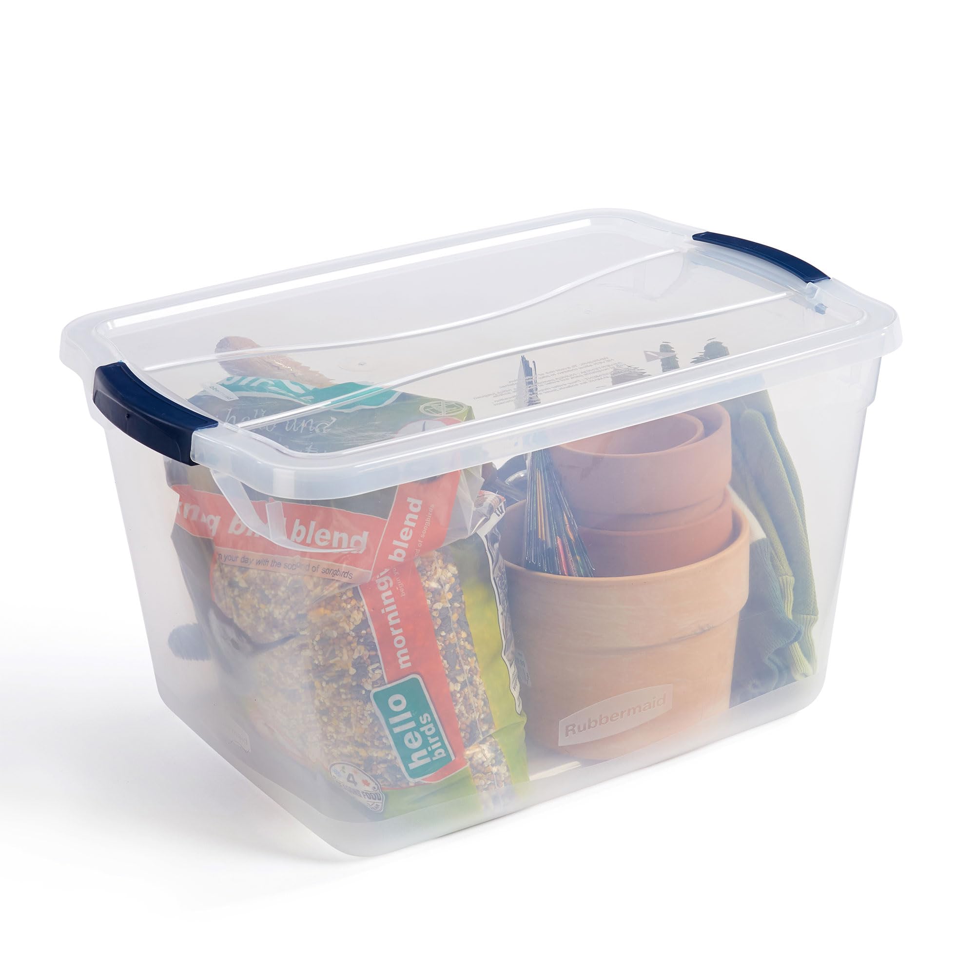 Rubbermaid CleverStore 32 Qt Clear Plastic Storage Containers - 12 Pack Stackable Bins with Secure Latching Lids for Home Organization | Perfect for Closet, Laundry Room, Pantry & Garage Storage | Durable Visible Storage Solution