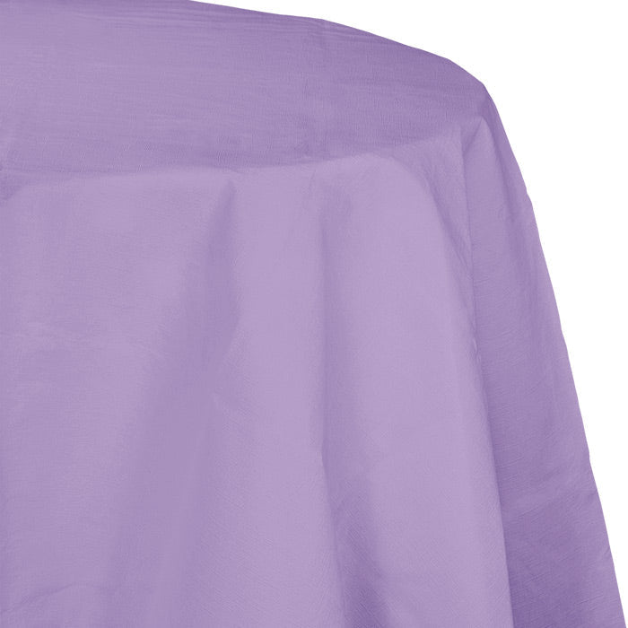 12-Pack Bulk Round Paper Tablecloths - 82 Inch Luscious Lavender Disposable Table Covers for Parties, Weddings & Events