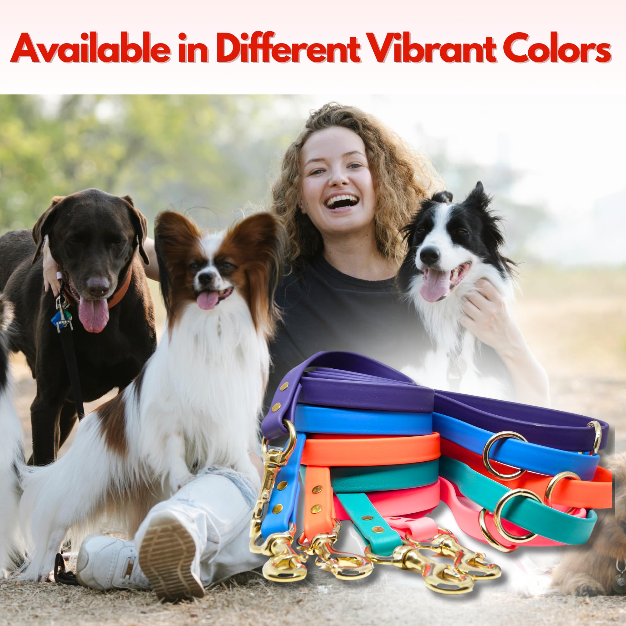 Premium Biothane Gummy Dog Leash - 6FT Waterproof & Weatherproof Training Leash for Small, Medium & Large Dogs | Durable Pet Walking Accessory for Outdoor Adventures, Hiking & Daily Walks