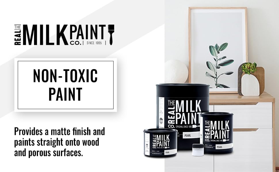 Real Milk Paint LLC Pearl Gallon - Premium Matte Finish Milk Paint for Furniture, Cabinets & DIY Projects - Perfect for Home Decor, Antique Restoration & Crafting