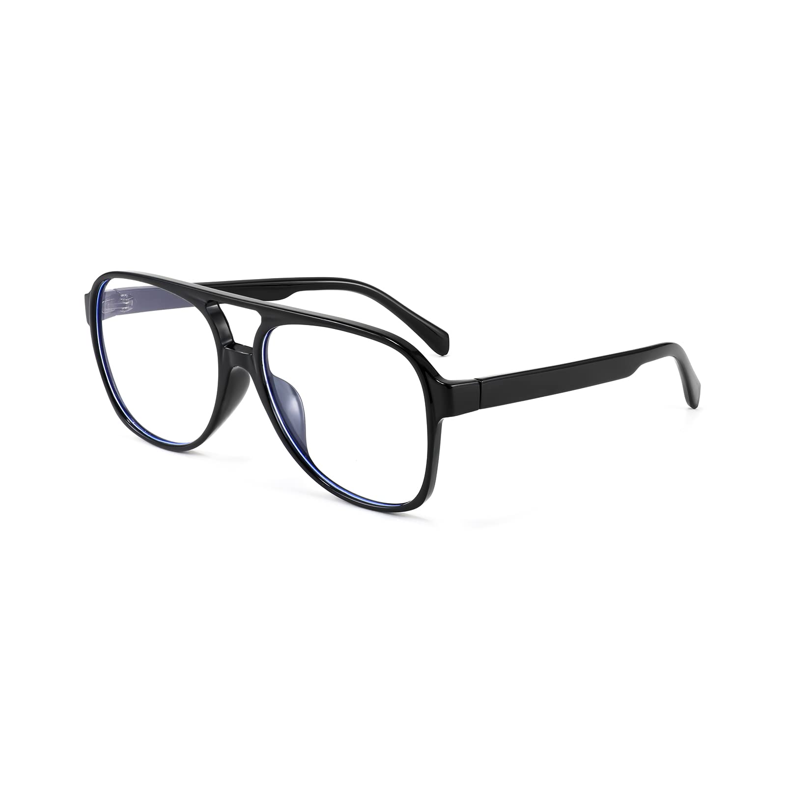 FEISEDY Retro 70s Aviator Sunglasses - Blue Light Blocking Computer Glasses for Women & Men - Oversized Square Frame (B2888) - Perfect for Office Work, Gaming & Screen Time Protection
