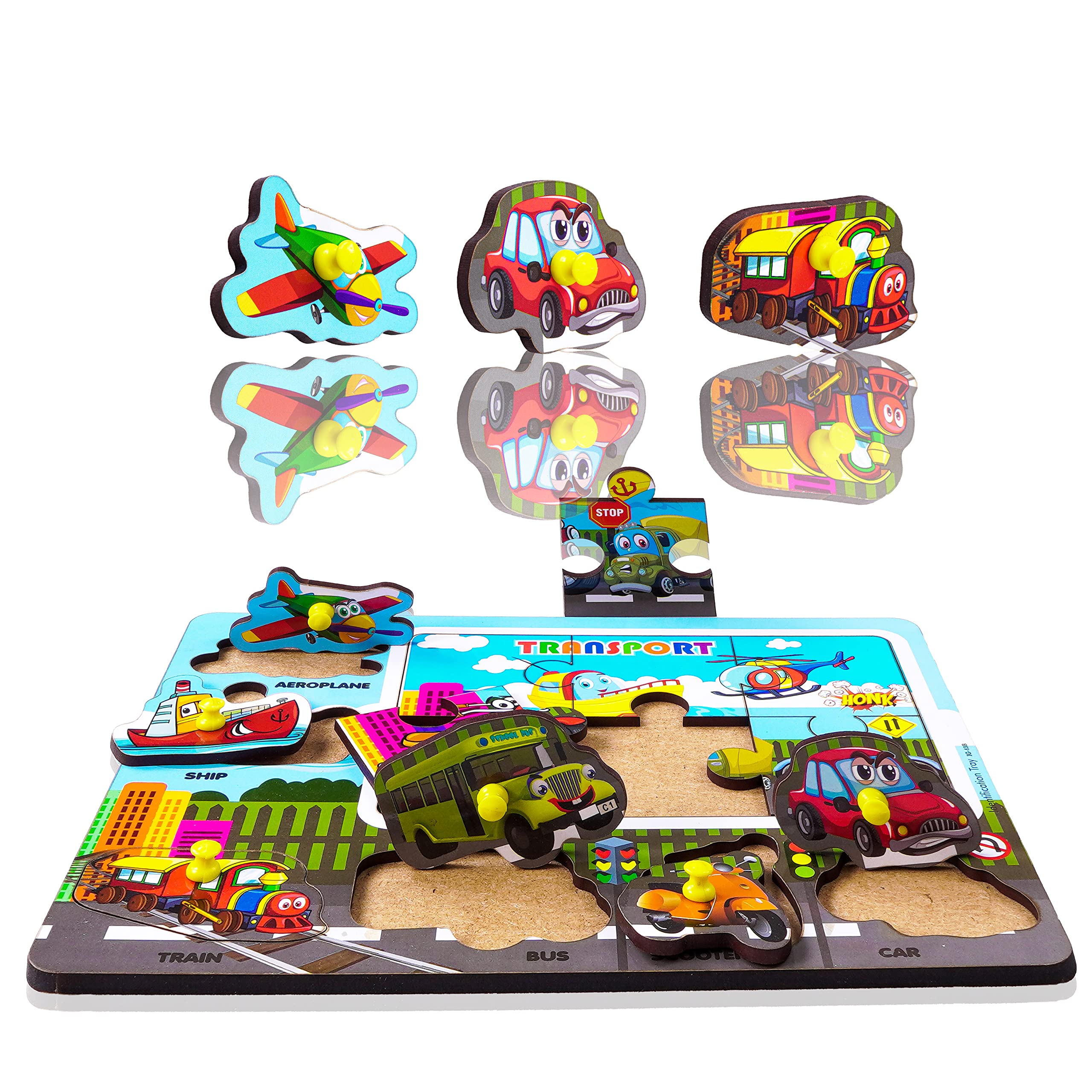 HIGHROOF® Wooden Puzzle Toy Set - Educational Wooden Jigsaw Puzzles for Kids Ages 3+ & Adults - Brain Teaser Board Game for Family Learning & Development - Perfect for Birthday Gifts, Classroom Activities & Family Game Nights