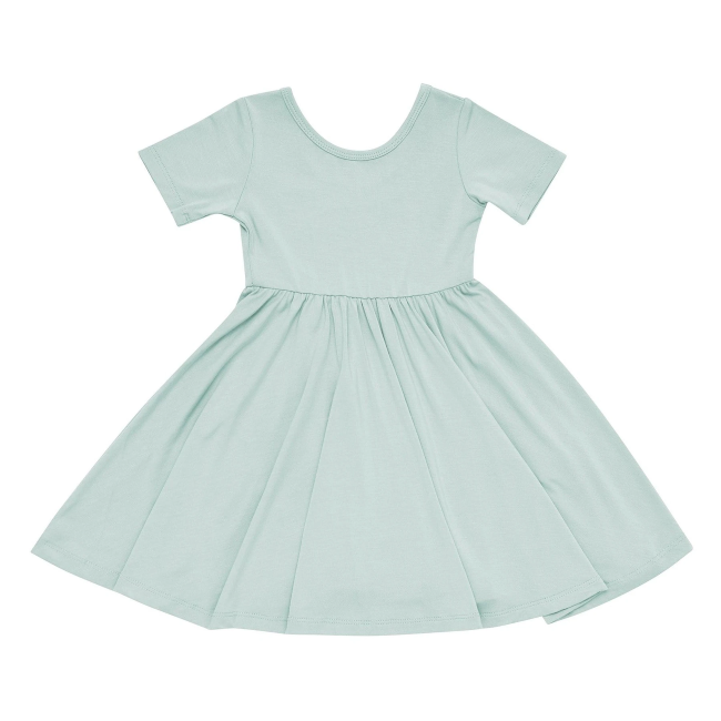 Kyte Baby Twirl Dress - Soft Organic Cotton Sage Green Outfit for Girls | Perfect for Playdates, Parties & Photo Shoots