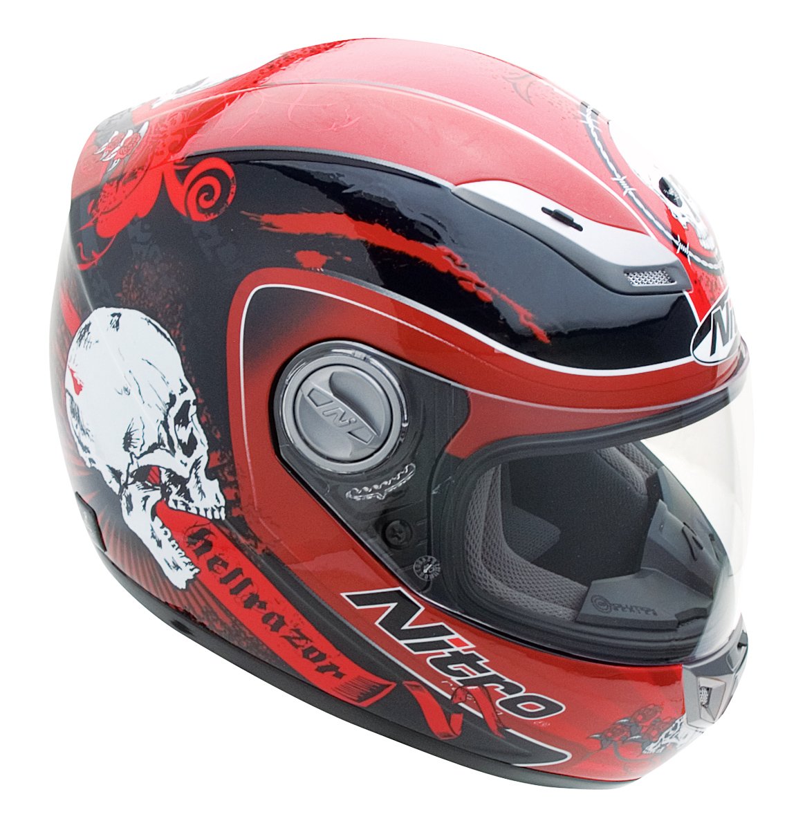 Nitro Hellrazor Full Face Motorcycle Helmet - DOT Approved for Street & Racing - Lightweight & Ventilated for Comfort - Perfect for Cruising, Track Days & Off-Road Adventures