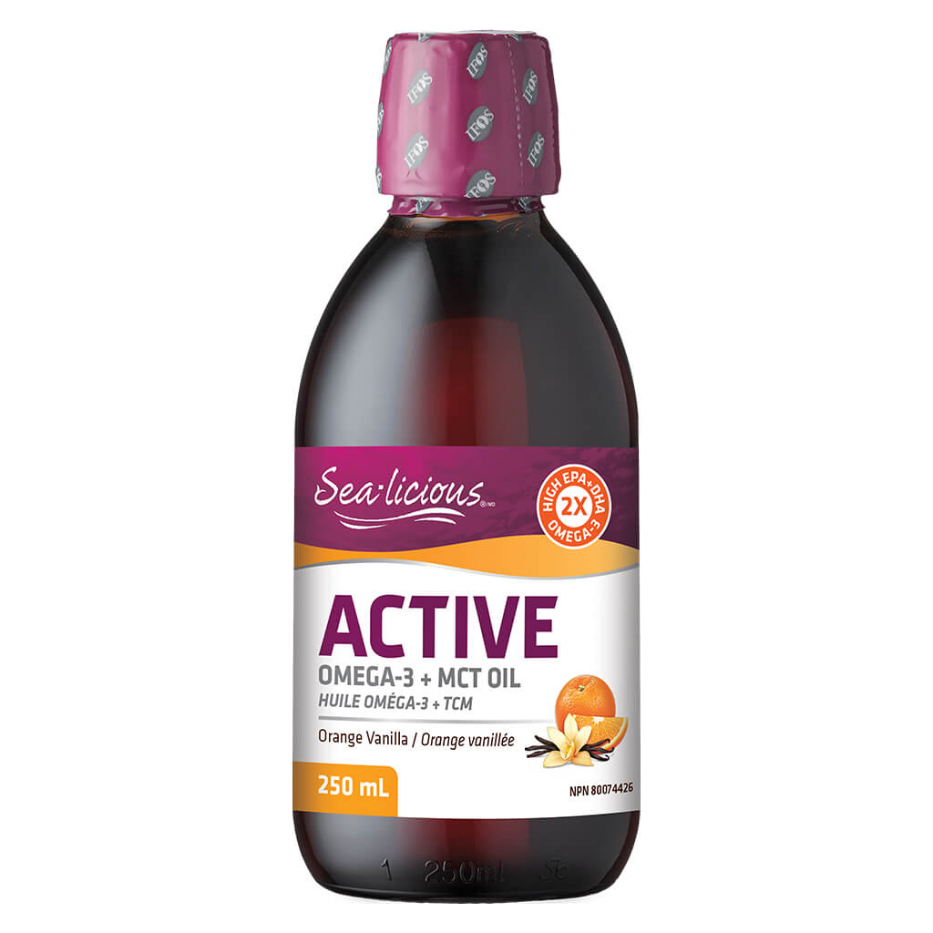 Premium Active Omega 3 + MCT Oil with Orange Vanilla Flavor - Supports Brain Health & Energy Boost - Ideal for Smoothies, Coffee & Keto Diet