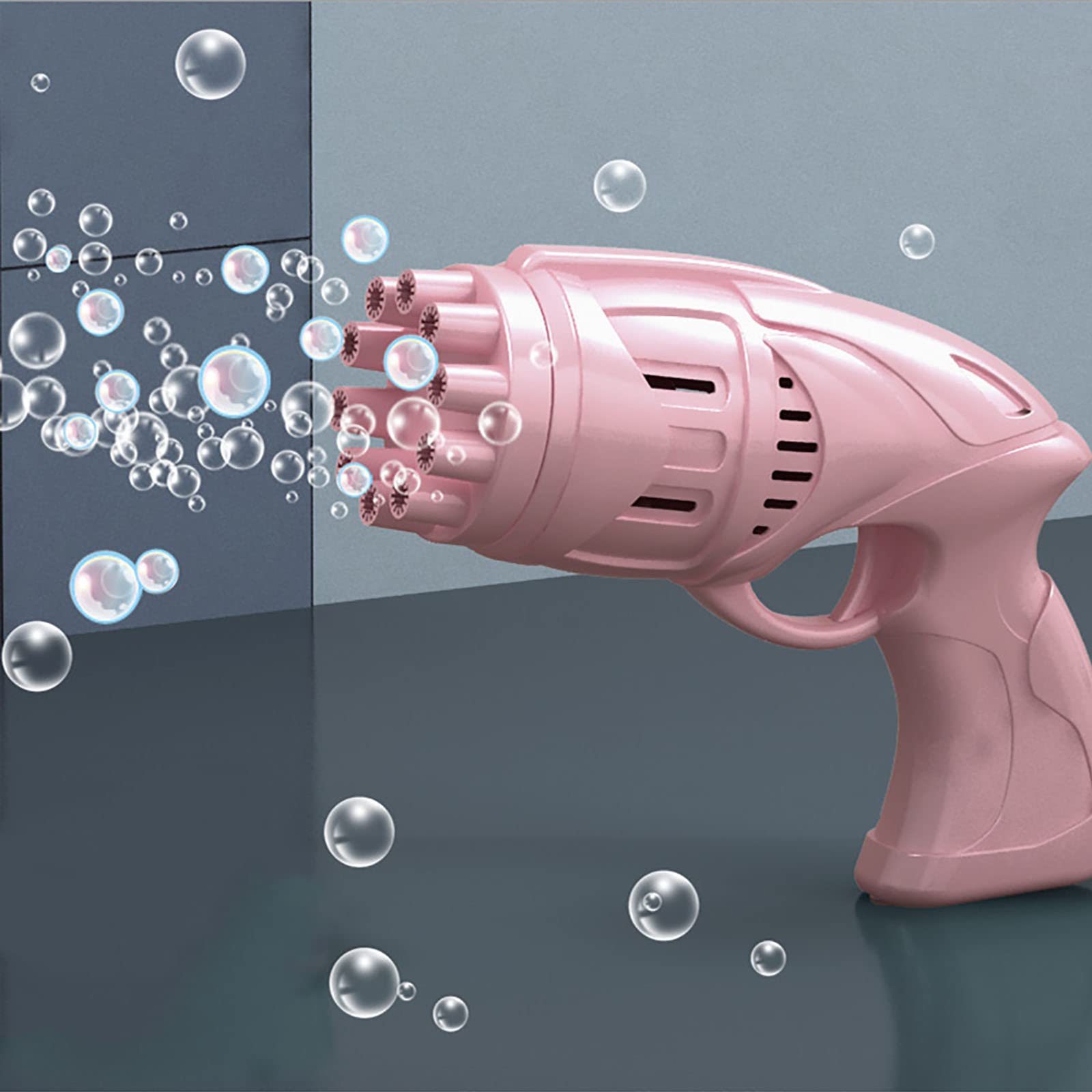 Automatic Bubble Blower Machine for Kids - 10 Holes Bubble Maker with 3 Speeds, Summer Outdoor Party Toys, Birthday Gifts for Boys & Girls (Pink) - Perfect for Backyard Play, Park Outings, and Birthday Celebrations