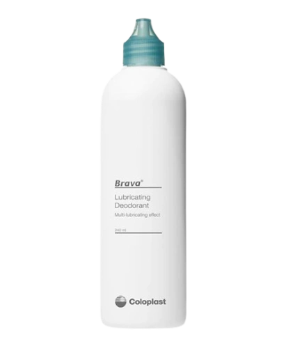 Coloplast Brava Lubricating Deodorant for Ostomy Care - 8 oz Bottle | Odor Control & Skin Protection | Ideal for Daily Use with Ostomy Bags