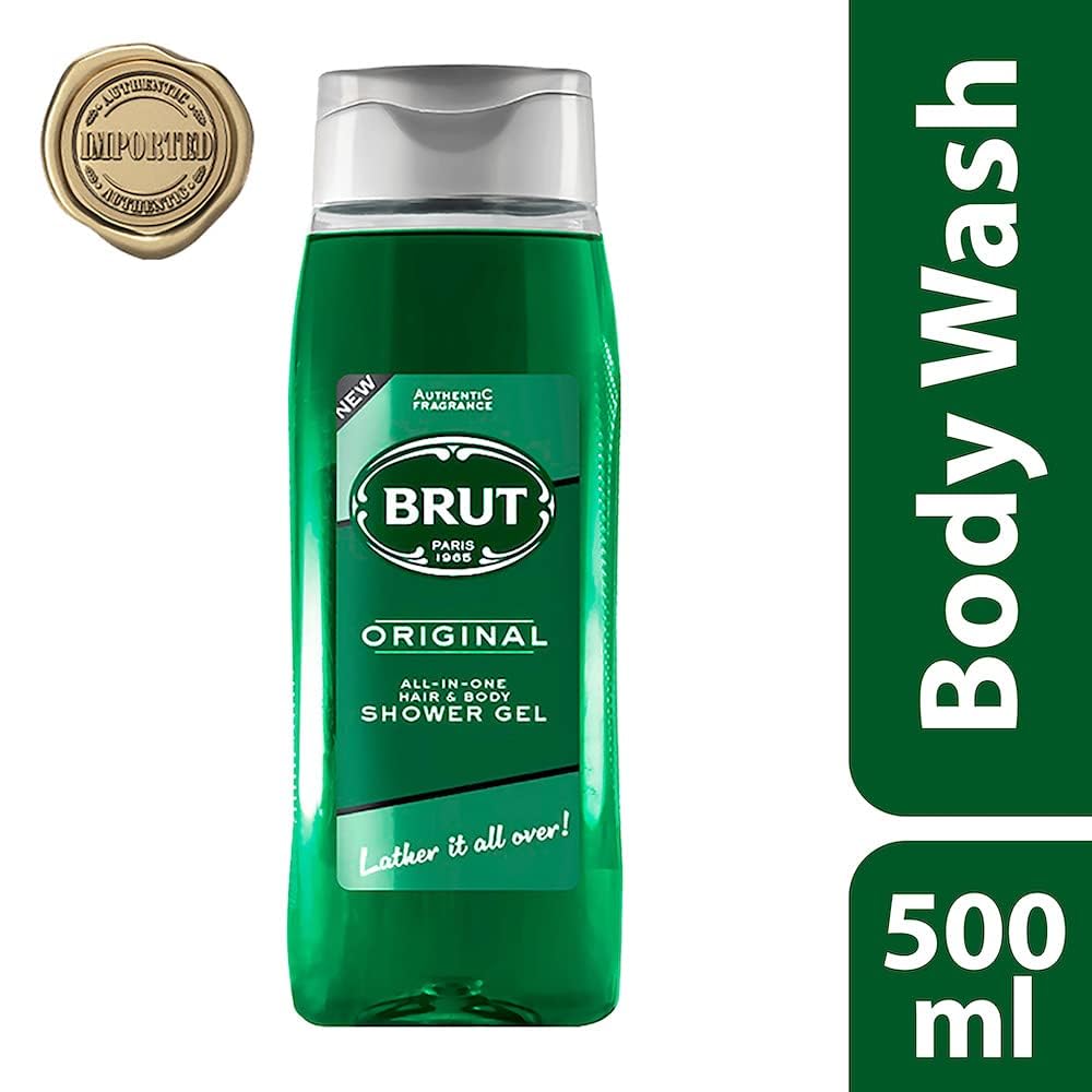 B.rut Original Shower Gel for Hair & Body - 500ml Men's Body Wash with Authentic Fragrance | Gentle Cleansing for Daily Shower & Gym Use