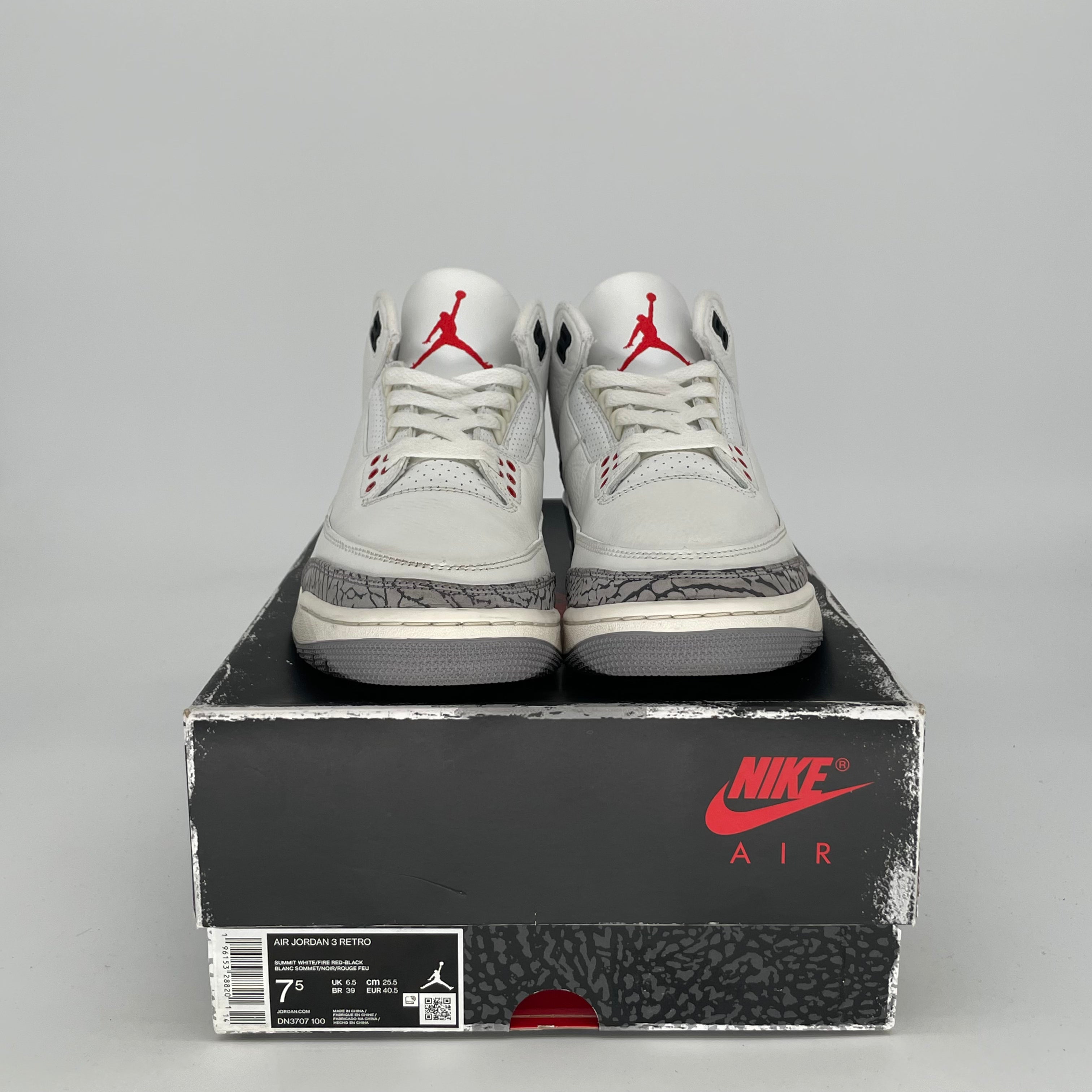AIR JORDAN 3 White Cement Reimagined Retro Sneakers - Men's Size 7.5/Women's Size 9 (DN3707-100) - Authentic Basketball Shoes for Streetwear & Casual Outfits