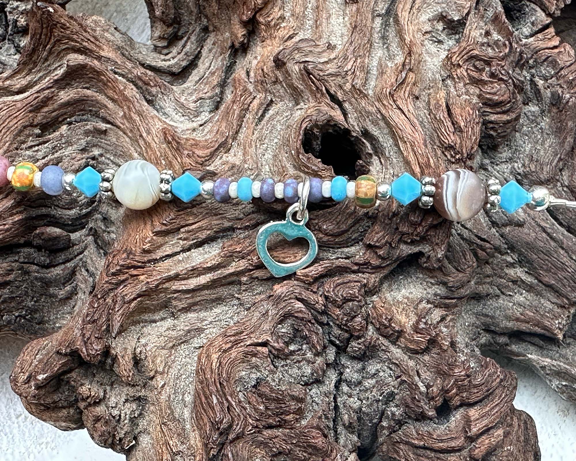 Handmade Desert Sky Blue Beaded Anklet - Adjustable Bohemian Ankle Bracelet for Women - Perfect for Beach, Festival, and Summer Outfits