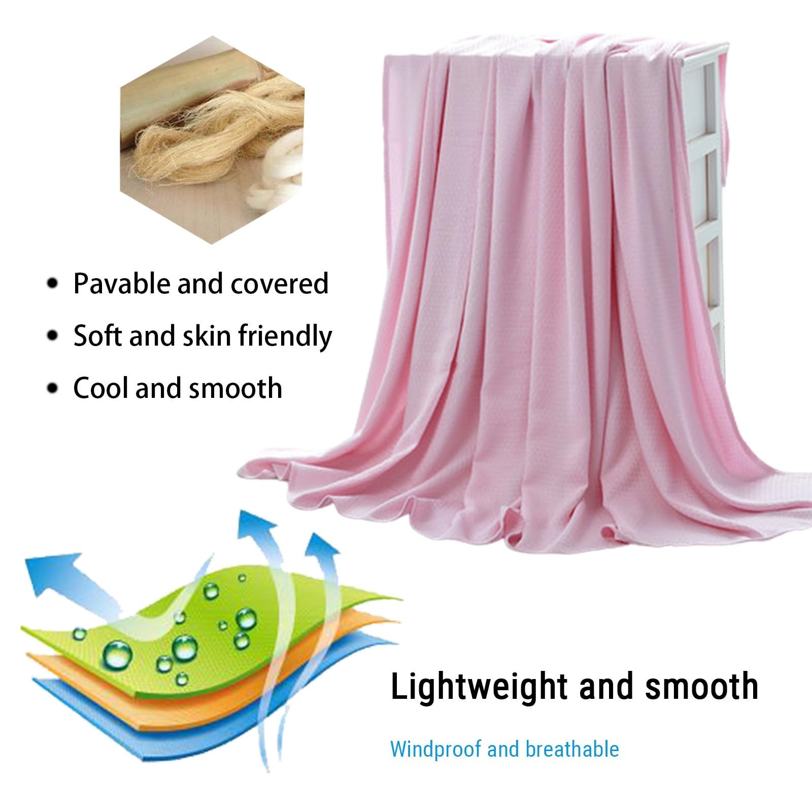 Cooling Blanket for Hot Sleepers - Air Conditioning Quilt & Lightweight Summer Comforter, Soft Skin-Friendly Ice Blanket for All Seasons (Pink, 39.37x35.43in) - Perfect for Night Sweats, Hot Flashes & Summer Nights