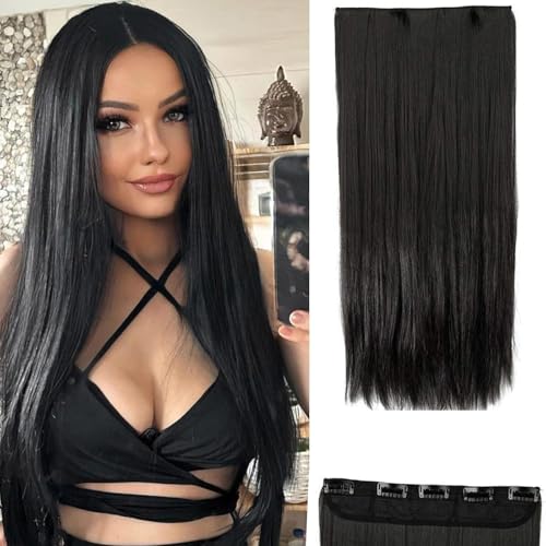 5 Clip Hair Extension Black