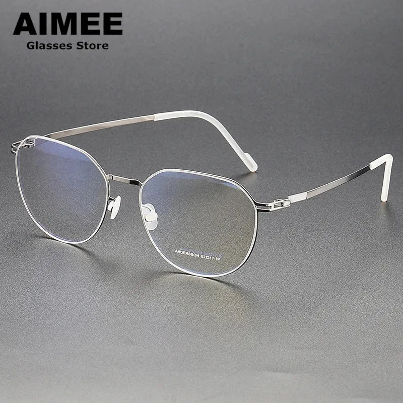 Aimee Women's Full Rim Flat Top Oval Stainless Steel Eyeglasses Frame 13652 - Lightweight & Durable for Work, Reading & Fashion