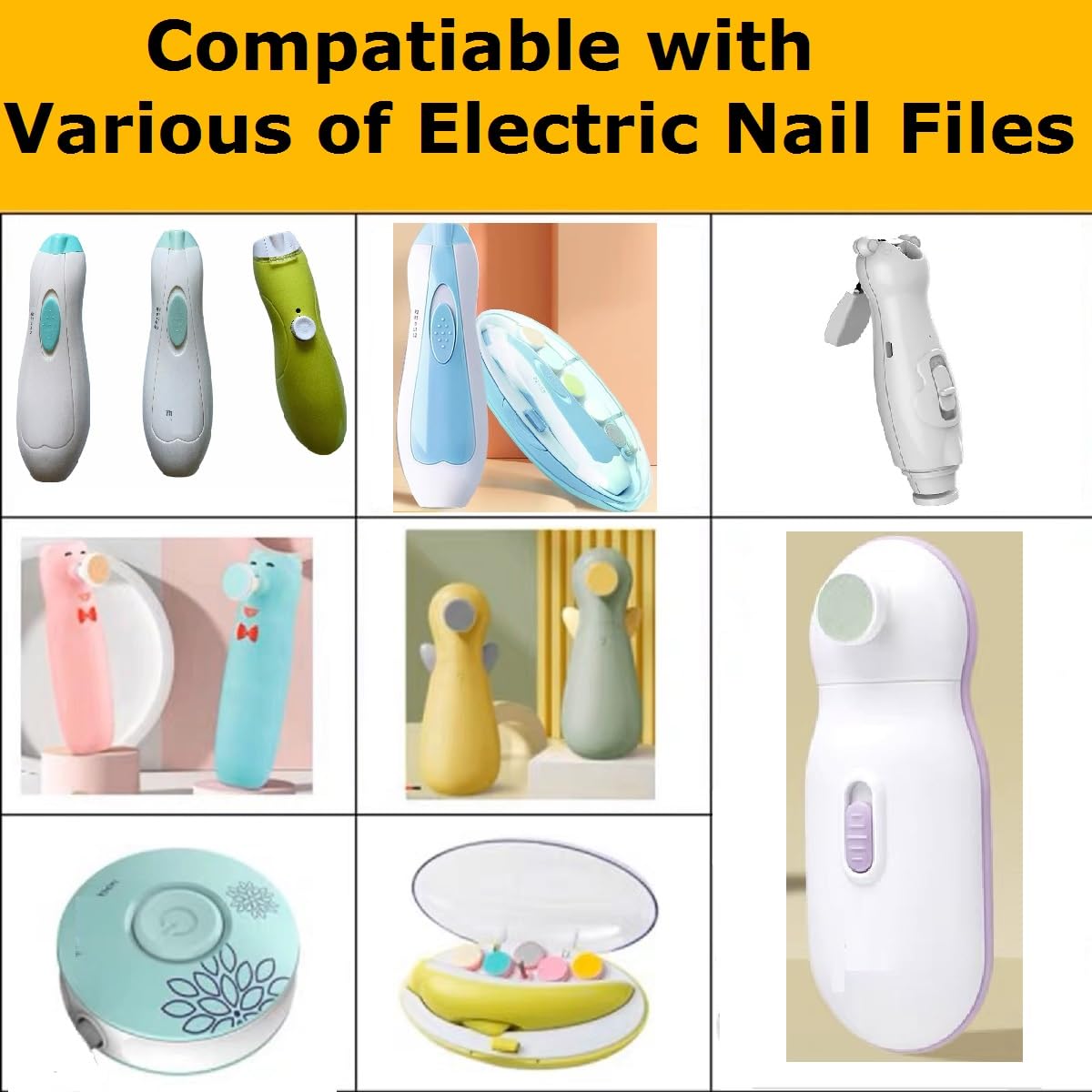 Baby Nail Trimmer Replacement Pads - 6PCS Grinding Heads & Polish Discs for Electric Nail File Clippers - Safe Nail Cutter Kit for Kids 6 Months+ - Perfect for Gentle At-Home Baby Manicures & Toddler Nail Care
