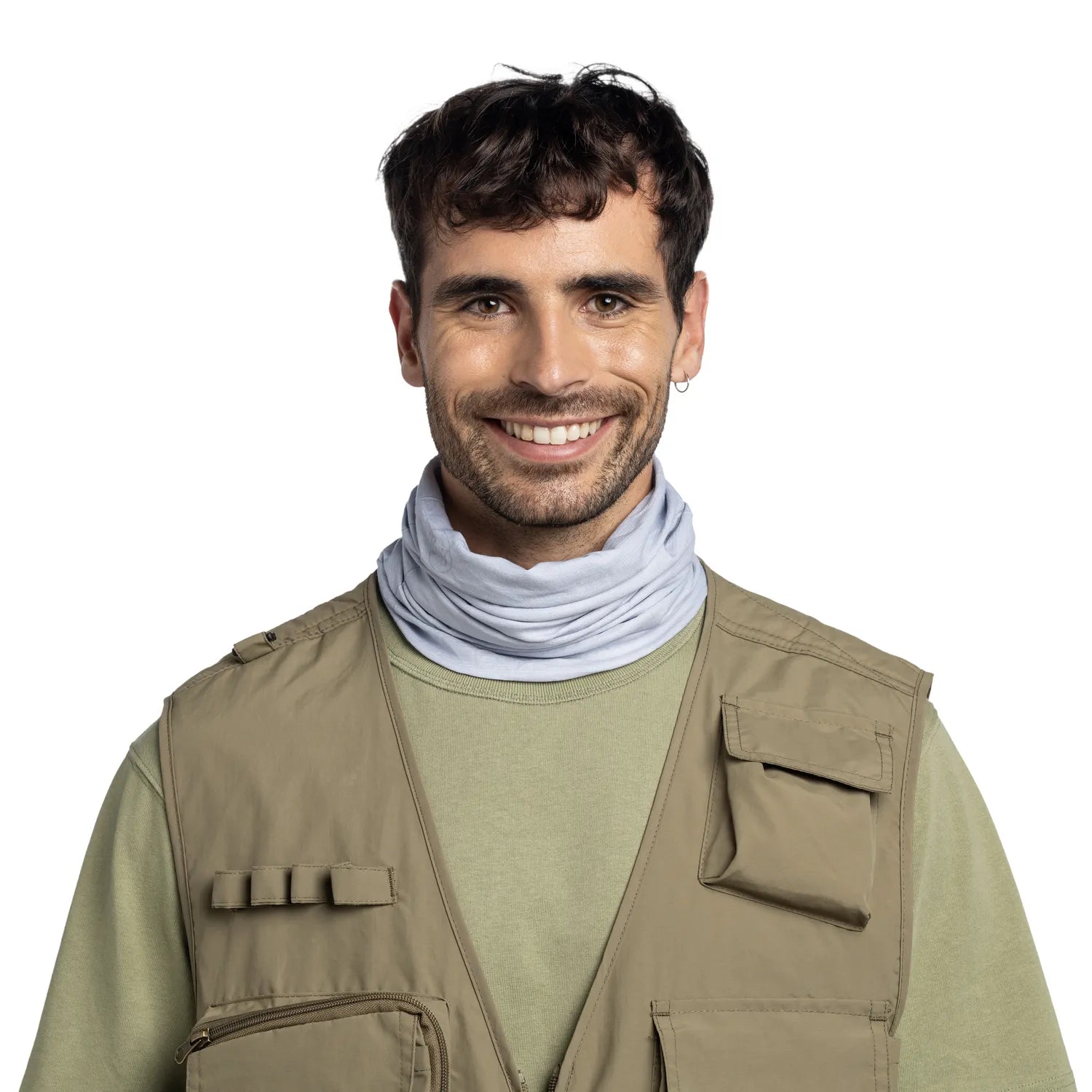 CoolNet UV® Cooling Neck Gaiter - Dusted Light Grey for Sun Protection & Outdoor Activities | Hiking, Running, Cycling, Fishing