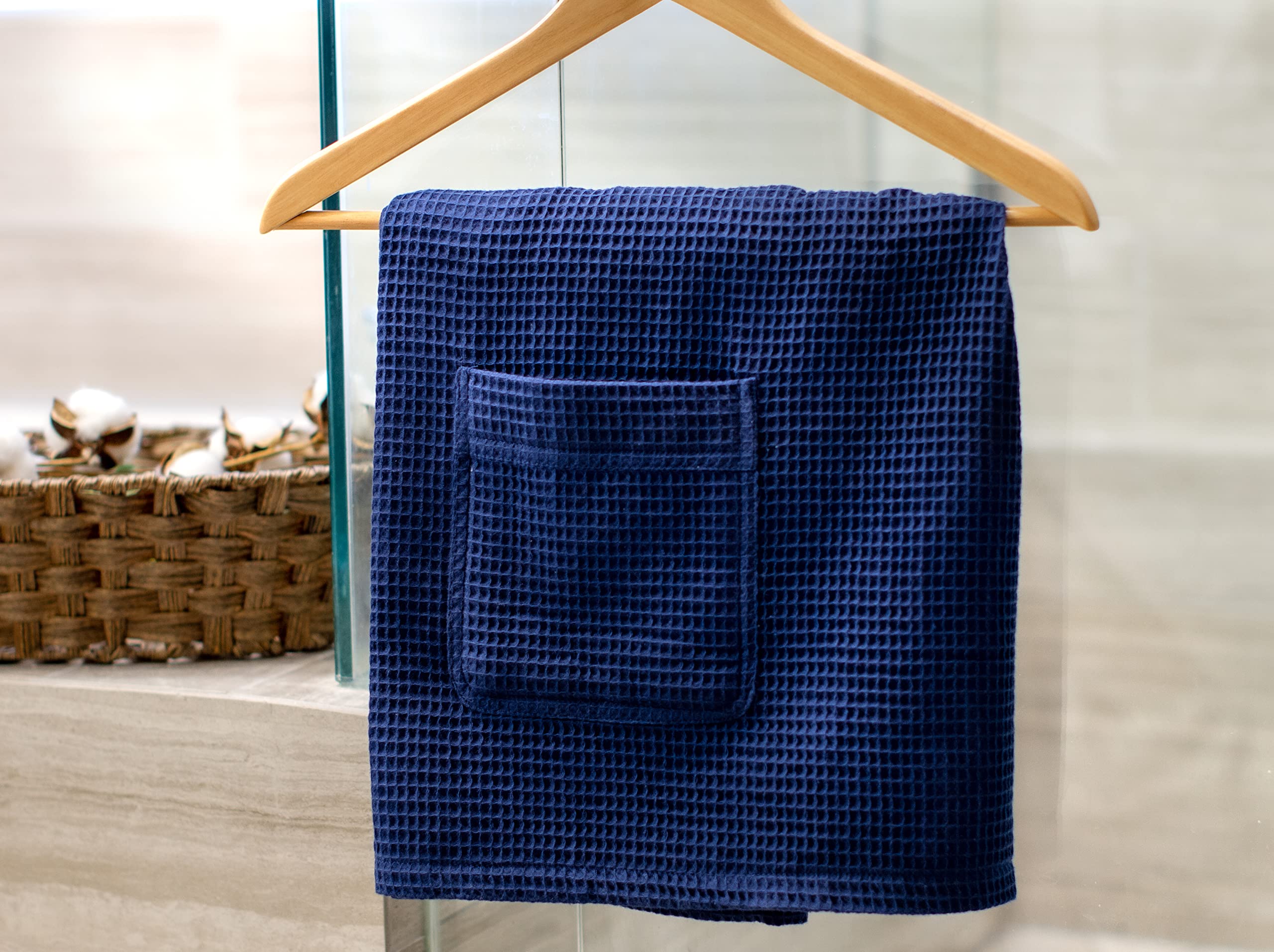 Men's Sauna Waffle Wrap - Ultra Absorbent Gym, Spa, Bath & Shower Towel Wrap - Perfect for Post-Workout, Relaxation & Self-Care