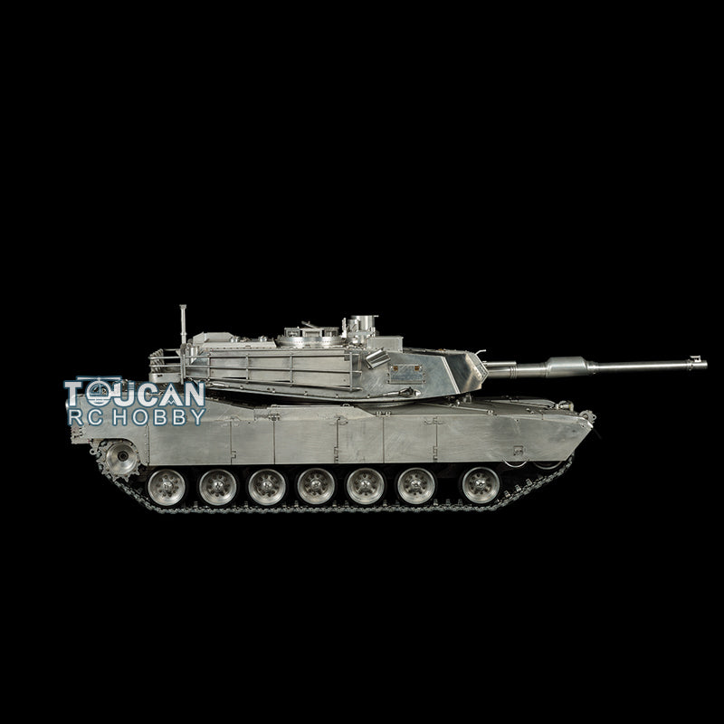 1/8 Scale Henglong 1239MM Full Metal M1A2 Abrams RTR RC Tank - 360° Rotating Turret, Smoke Unit, Barrel Recoil, Battery Sound System | Ready-to-Run Remote Control Military Tank for Outdoor Battles & Collection Display