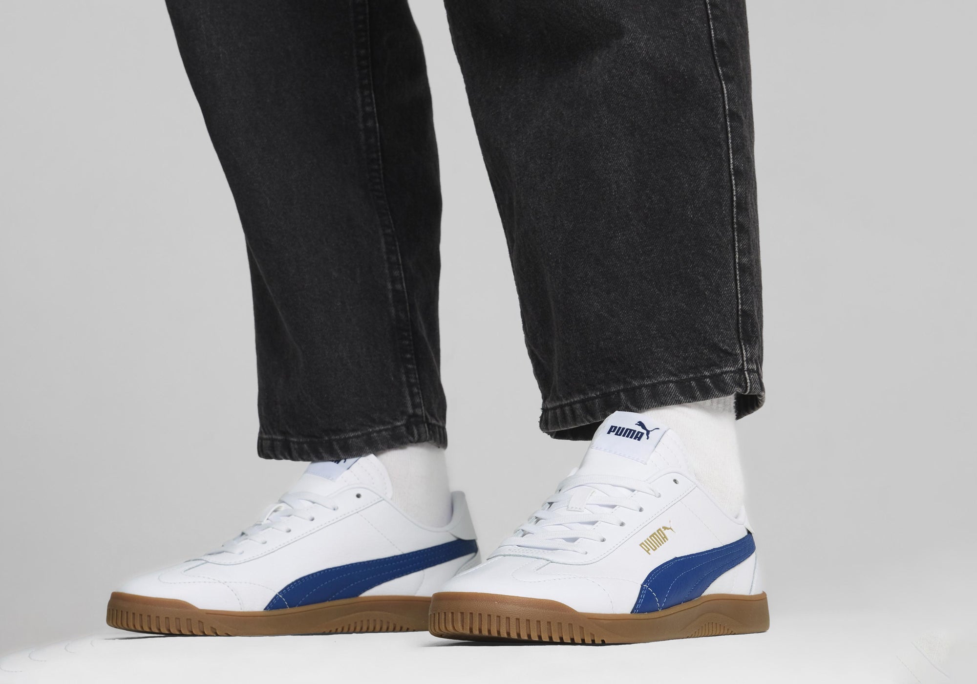 Puma Men's Club 5v5 Comfortable Leather Lace-Up Sneakers - Breathable Casual Shoes for Walking, Gym & Everyday Wear