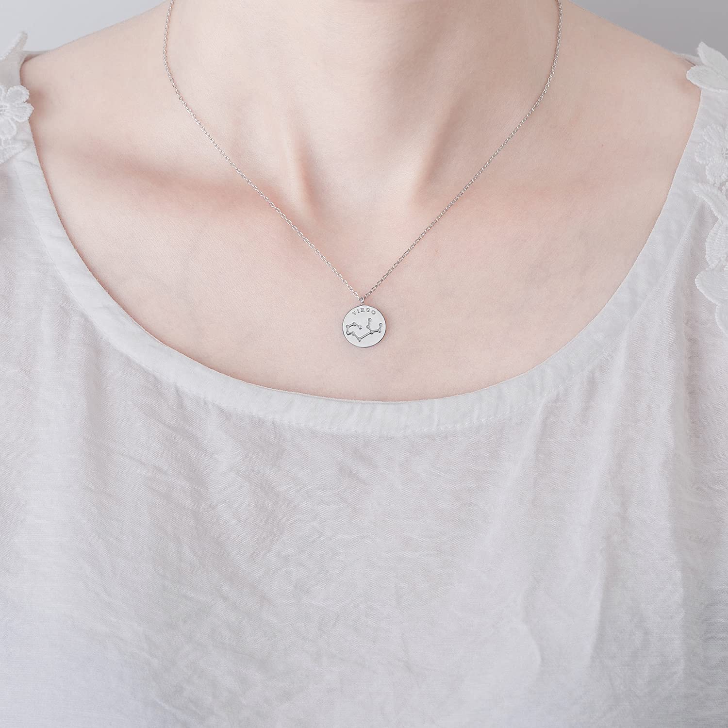 VIKI LYNN Zodiac Necklace for Women - 925 Sterling Silver Constellation Pendant Necklace - Perfect for Birthday Gifts, Anniversary Presents & Everyday Elegance