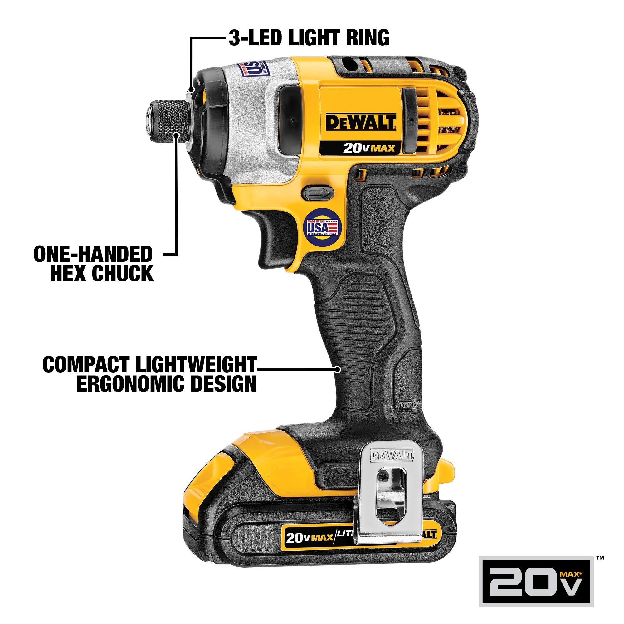 DEWALT 20V MAX* Cordless Blower and Drill Combo Kit - Compact Jobsite Blower (DCE100B) & 20V MAX* Cordless Drill (DCK240C2) - Perfect for Landscaping, Construction, and DIY Projects