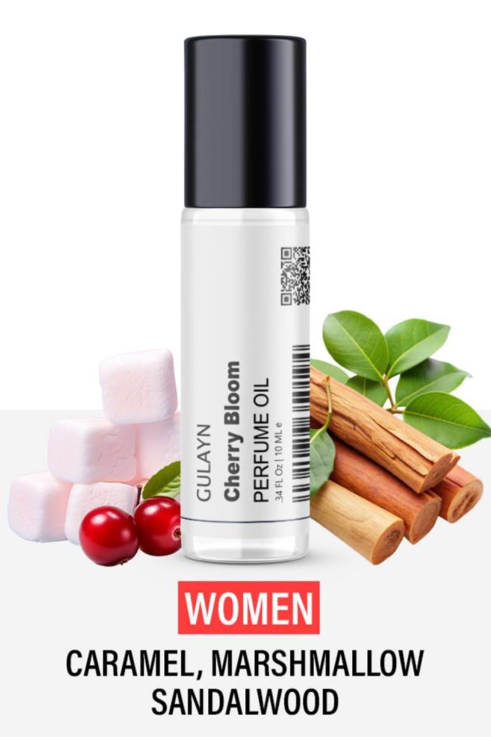 Cherry Bloom Perfume Oil for Women - Sweet Fruity Floral Fragrance Roll-On, 10ml - Perfect for Date Nights & Everyday Wear