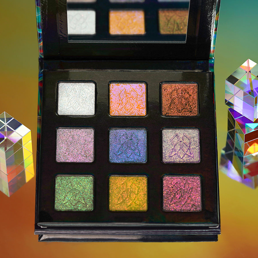 Badtothebrow Multichromatic Light Scattering Eyeshadow Palette - Vibrant Makeup for Party, Festival & Special Occasions