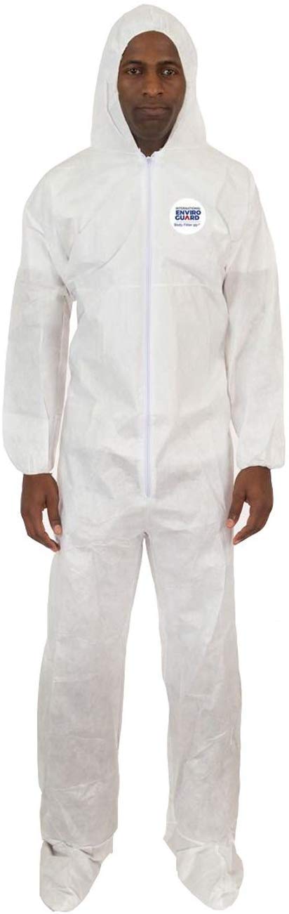Disposable White Coverall Suits - Breathable Cool Protective Full Body Suit for Dust, Work, Painting & Cleaning | Professional PPE for Construction, Healthcare & Industrial Use