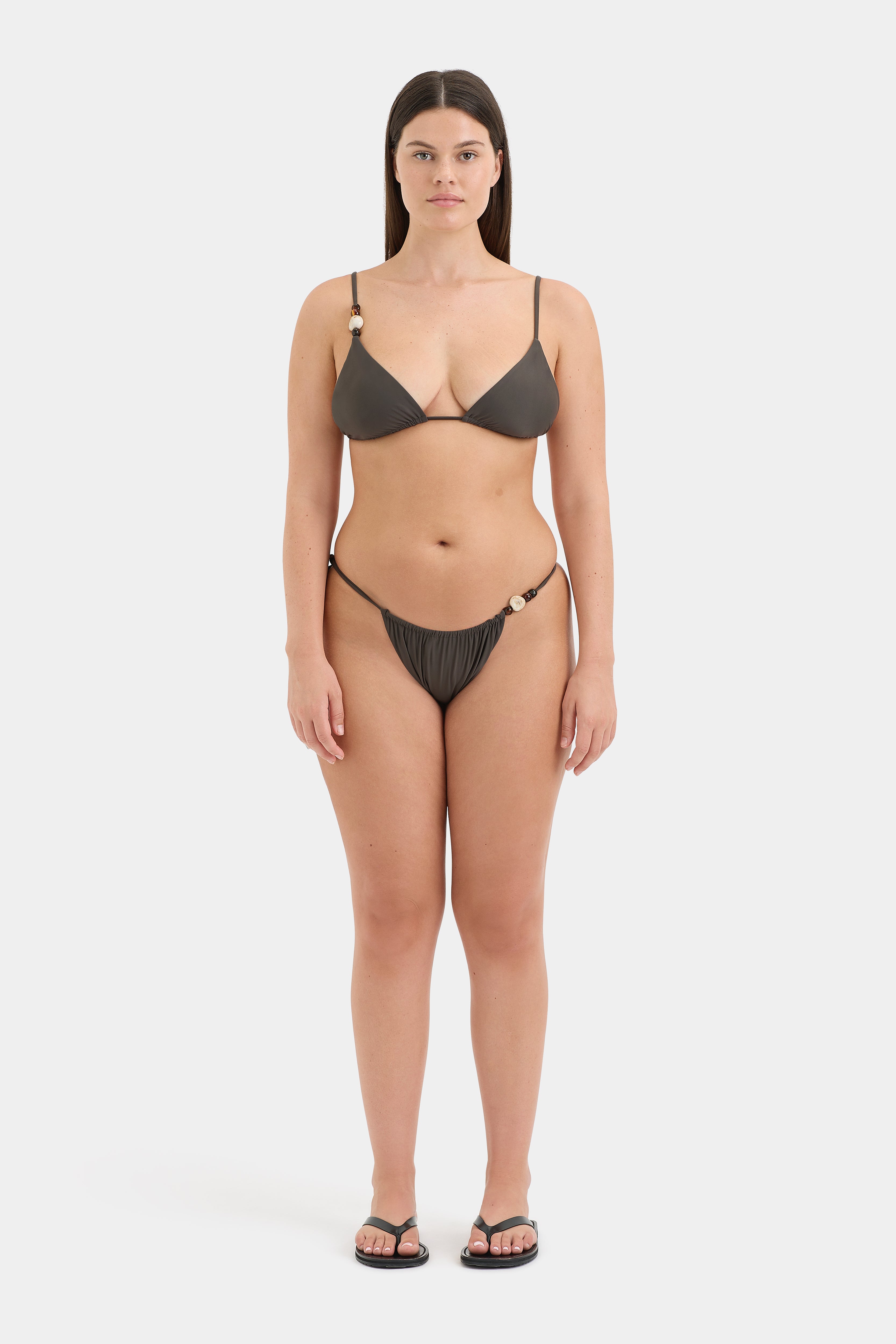 Jeanne Beaded String Triangle Bikini Top - Sexy Women's Swimwear for Beach, Pool & Summer Vacation