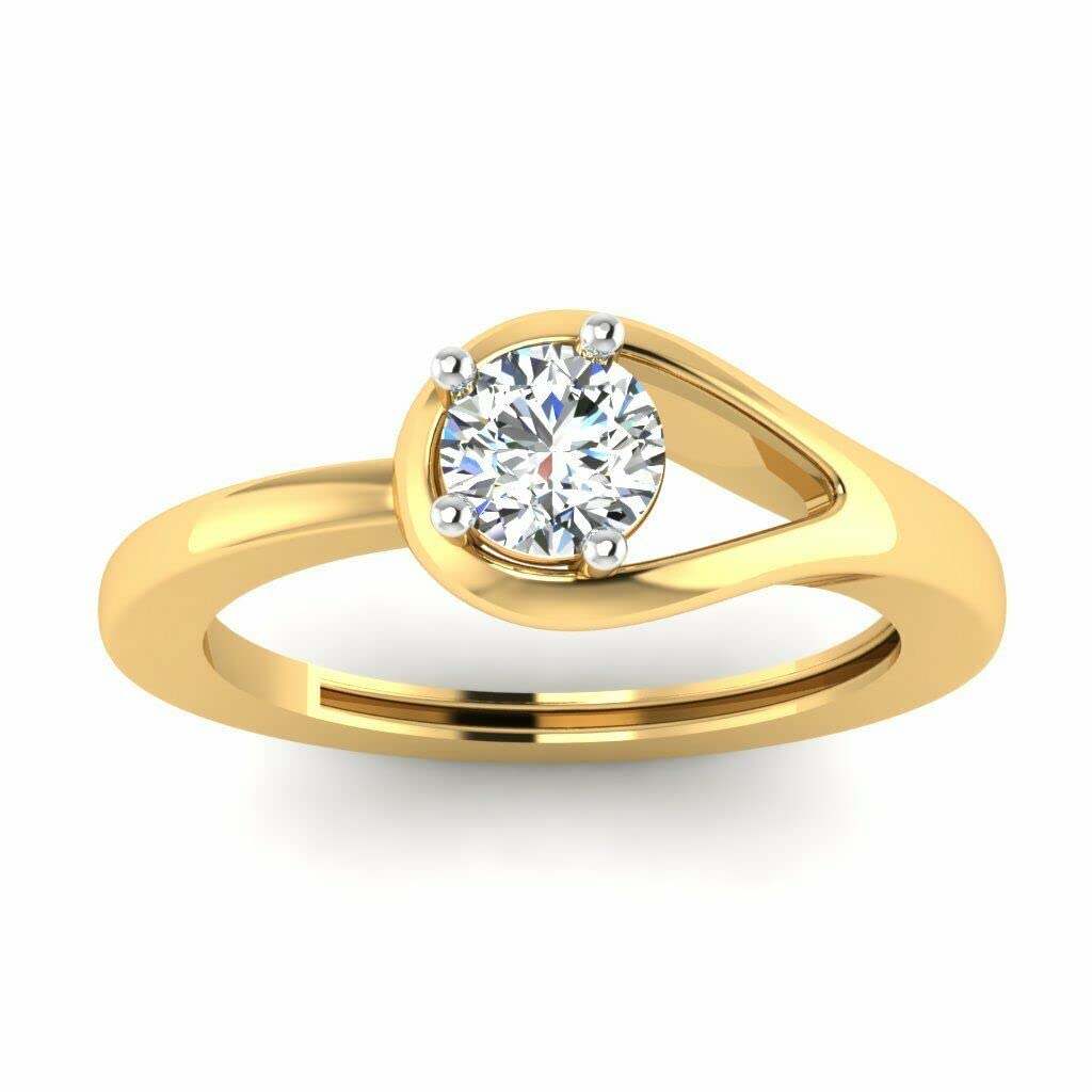2.00 Carat Round Cut Solitaire Diamond Engagement Ring for Women - 14K Yellow Gold Finish | Perfect for Proposals, Anniversaries & Special Occasions