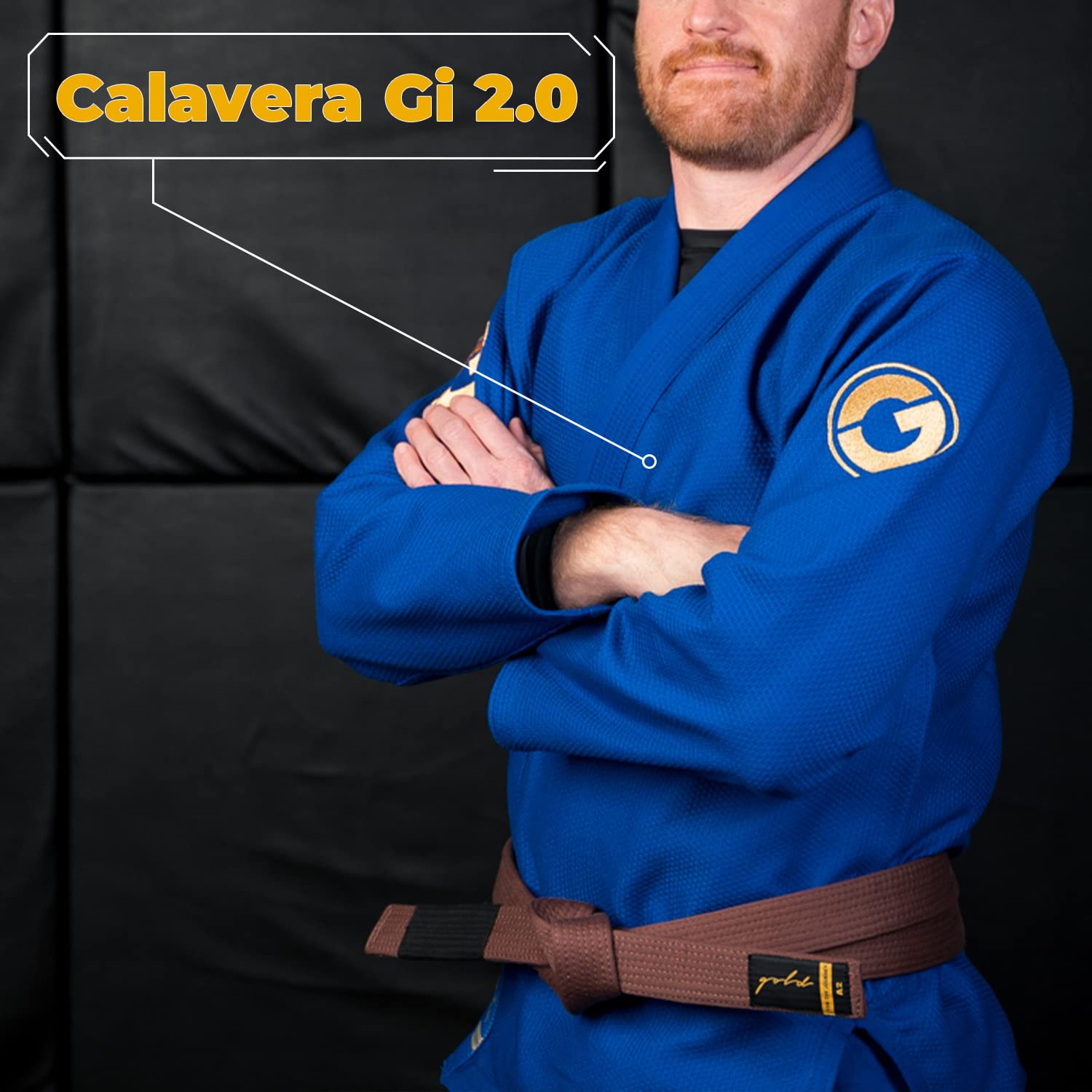 Premium Gold BJJ Calavera Jiu Jitsu Gi - Ultra Strong Gold Weave IBJJF Approved Kimono - Perfect for Training, Competition & Martial Arts Practice