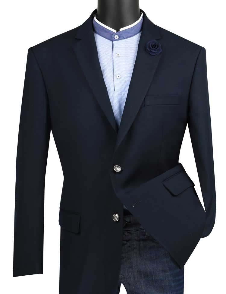 Men's Navy Blue Regular Fit Blazer - Perfect for Business Meetings, Weddings & Formal Events