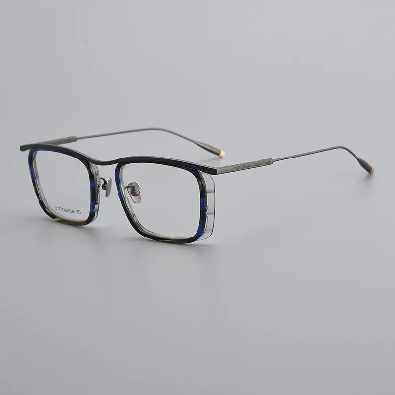 Aror Unisex Full Rim Big Square Acetate Titanium Eyeglasses 495053 - Stylish & Durable Eyewear for Men & Women - Perfect for Work, Reading & Fashion Accessories
