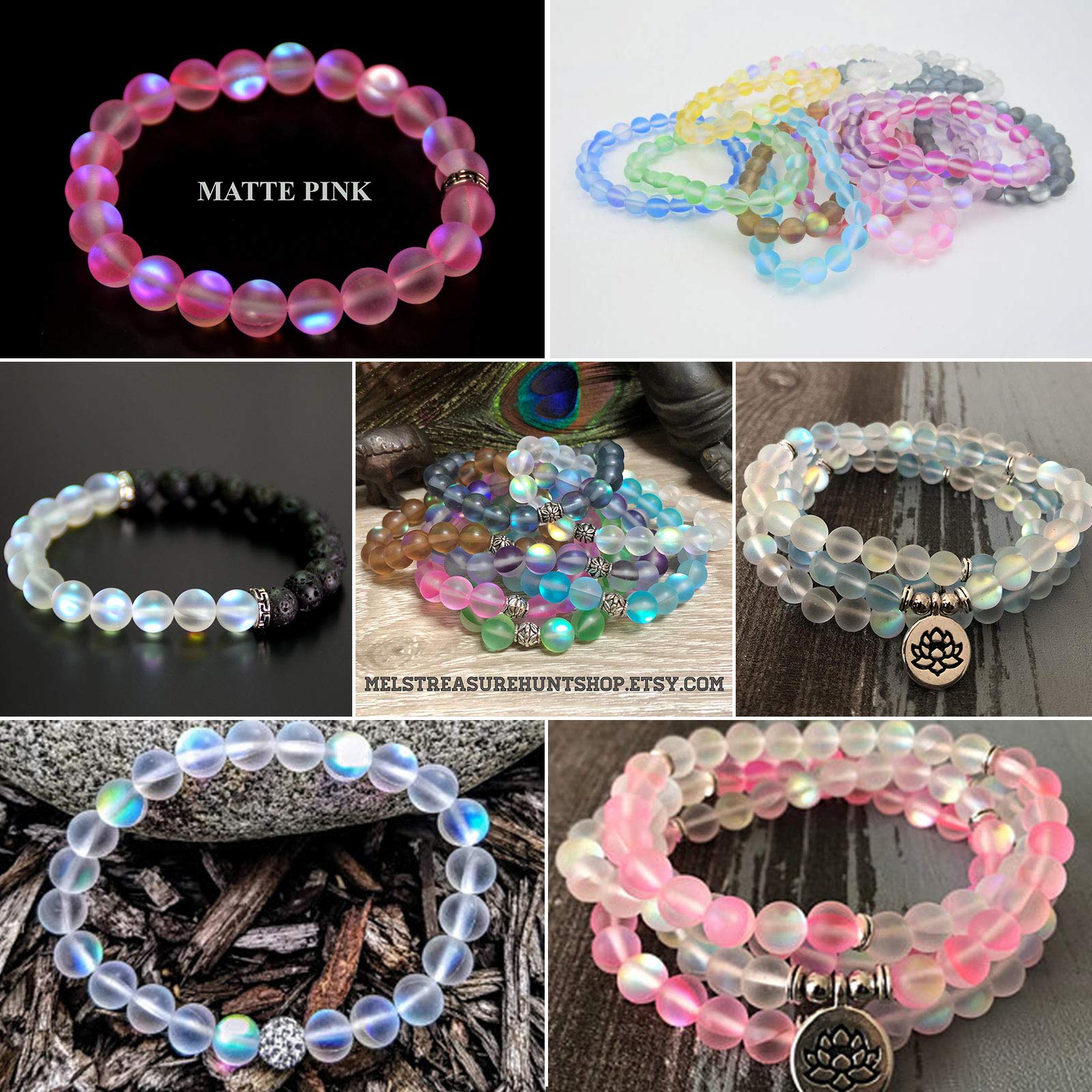10MM Matte Aquamarine Aurora Crystal Glass Beads - Frosted Glitter Shining Mermaid Round Loose Beads for Jewelry Making, DIY Bracelets & Necklaces - Rainbow Holographic Synthetic Moonstone Beads for Crafting, Scrapbooking & Home Decor