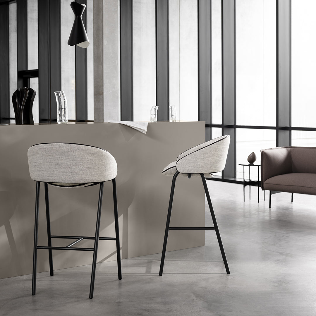Modern Folium Bar Stool - Adjustable Height Counter Stool with Backrest - Perfect for Kitchen Island, Home Bar & Breakfast Nook - Durable & Comfortable Seating Solution