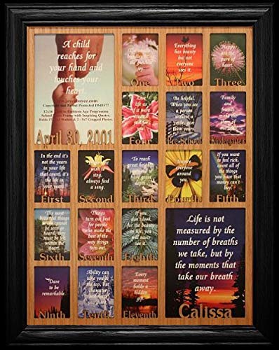 Personalized 12x16 JR Birth to Eighteen Photo Collage Frame - Custom Name & Birthdate - Perfect for Preschool to School Years Memories - Nursery, Bedroom, or Gift Idea