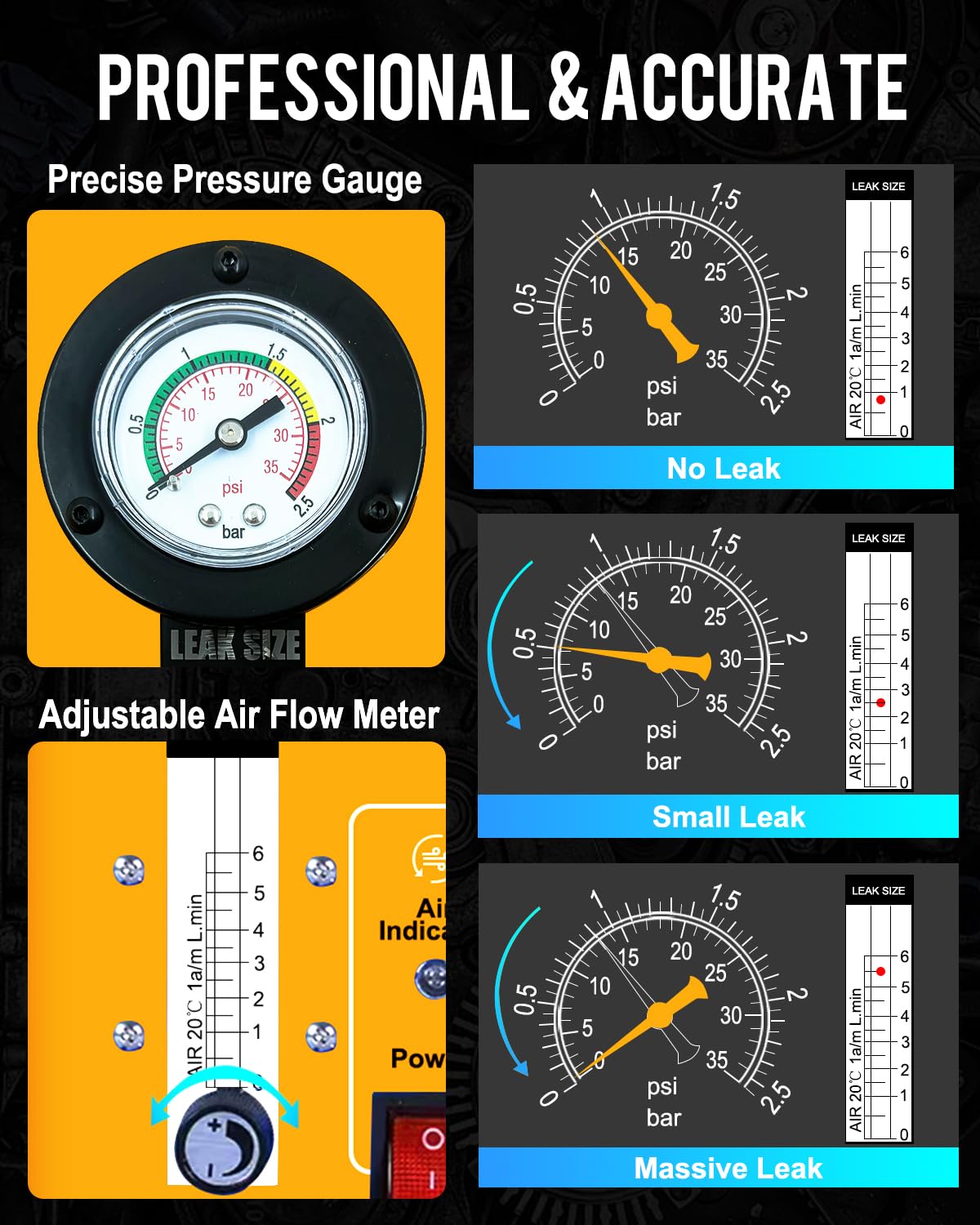 Professional Automotive Smoke Machine with Built-in Air Compressor - EVAP, Vacuum & Fuel System Leak Detector for Car Diagnostics & Repair | Ideal for Mechanics & DIY Auto Enthusiasts