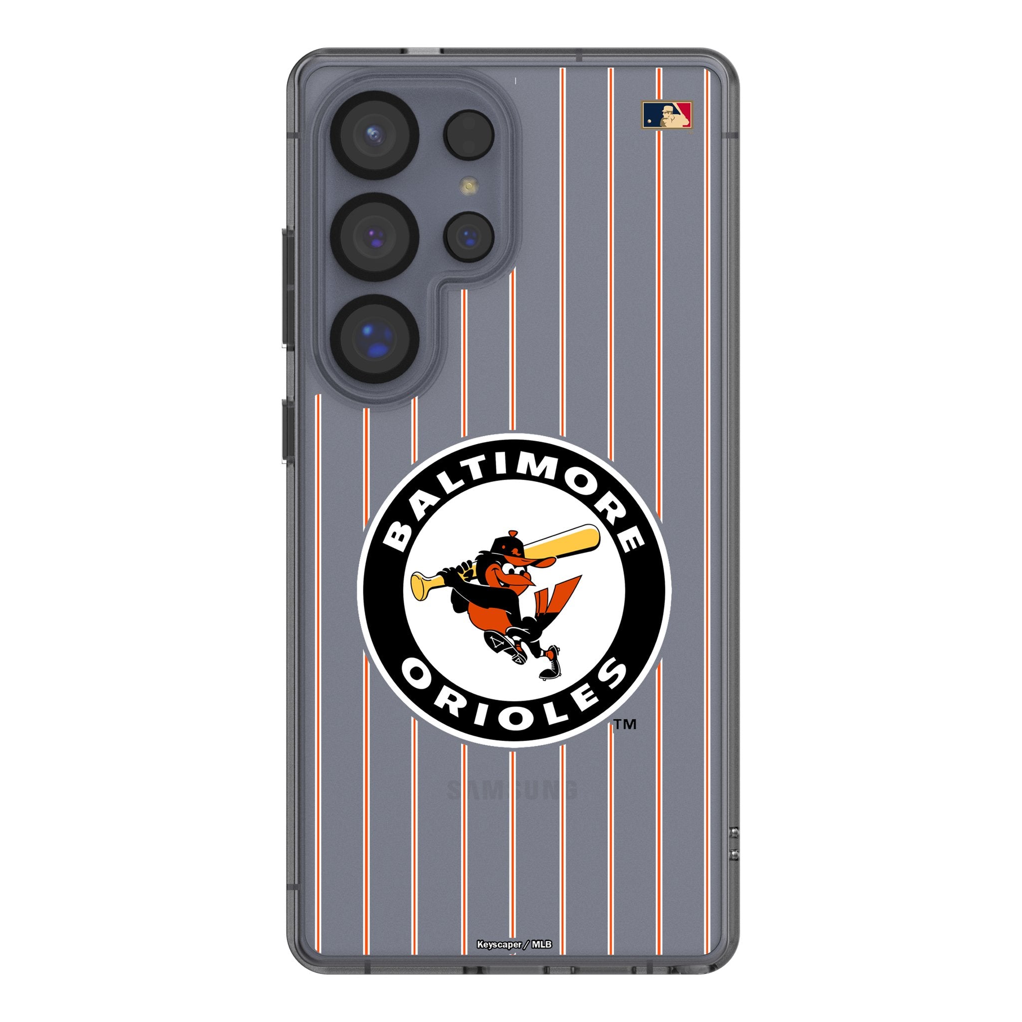 Baltimore Orioles 1966-1969 Cooperstown Collection Pinstripe Clear Phone Case for Samsung Galaxy - Vintage Baseball Fan Gift & Protective Cover for Everyday Use