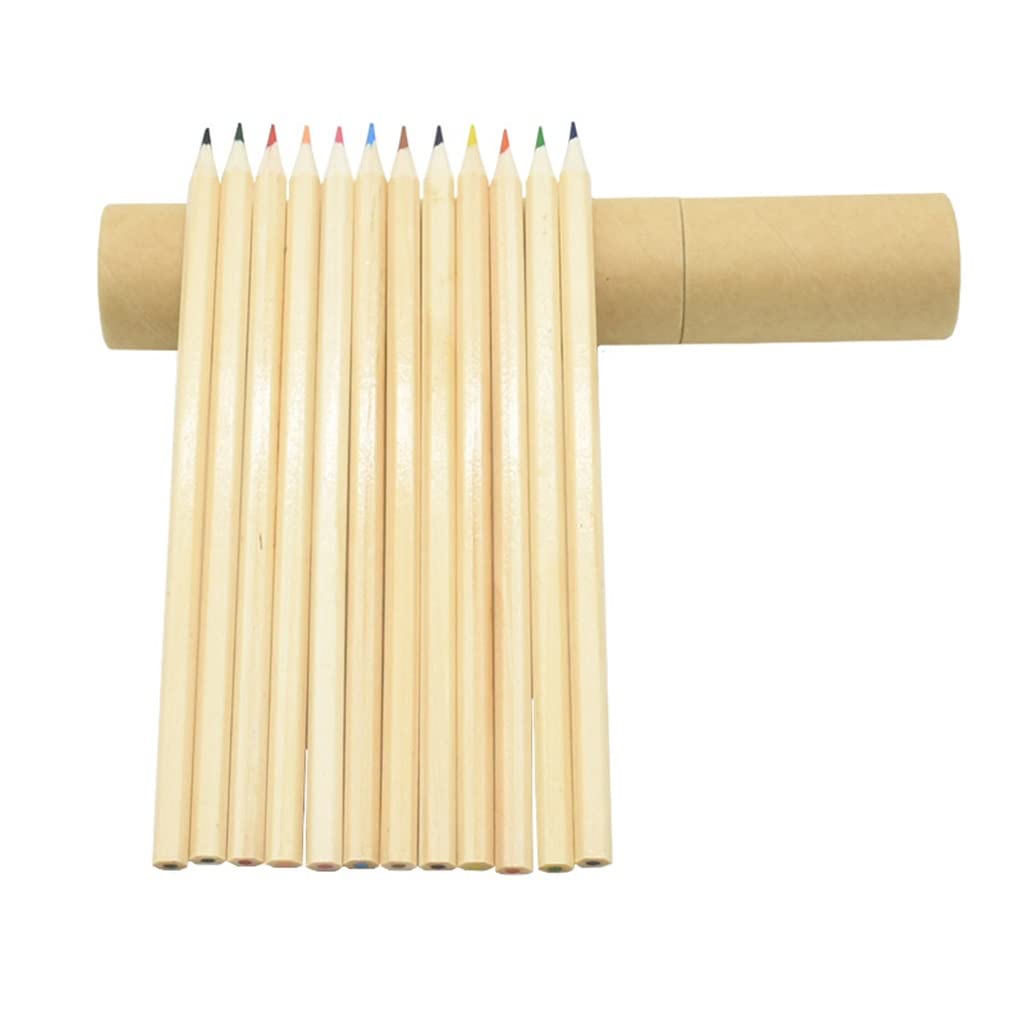 NBHFR 12-Color Natural Wood Colored Pencils Set - Professional Drawing & Sketching Pencils for Students & Artists - Vibrant Colors, Smooth Blending - Perfect for School, Office & Art Projects (174mm, 12 Colors)