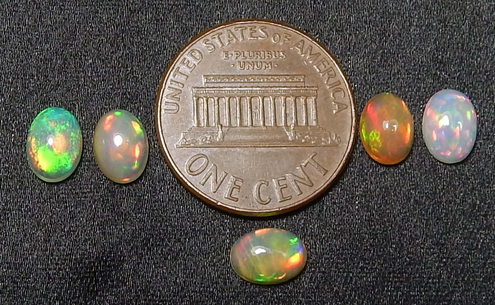 Premium AAA Grade Natural Ethiopian Opal Gemstone Mix Size Box (5x7mm, 5 Stones) - Perfect for Jewelry Making, Collecting & Gifts