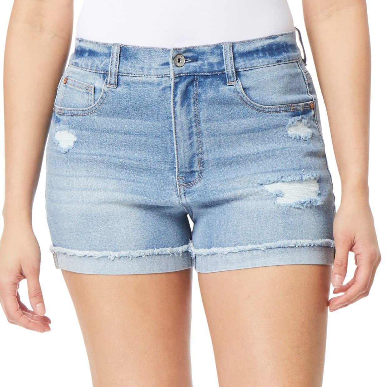 Fearless High-Rise Vintage Denim Shorts for Women - Curvy & Plus Size - Insta-Worthy Retro Style | Perfect for Summer Outfits, Beach Days & Casual Streetwear
