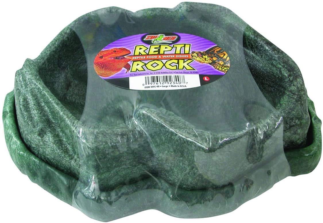 Zoo Med Repti Rock Large Reptile Food & Water Dish Combo Pack - 6 Pack for Terrariums, Habitats & Pet Enclosures - Ideal for Lizards, Snakes & Turtles